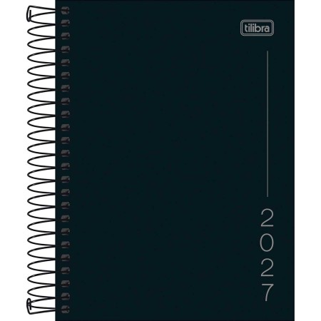 Foto ilustrativa Agenda Espiral Diária 11,7 x 16,4 cm Pepper Preta 2027