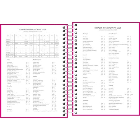 Foto ilustrativa Agenda Espiral Diária 11,7 x 16,4 cm Pepper Rosa 2026