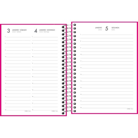Foto ilustrativa Agenda Espiral Diária 11,7 x 16,4 cm Pepper Rosa 2026