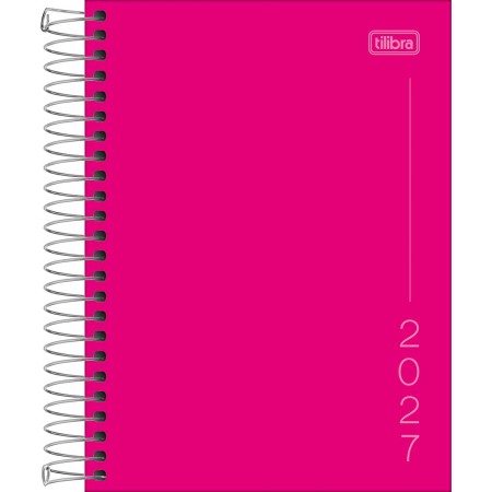 Foto ilustrativa Agenda Espiral Diária 11,7 x 16,4 cm Pepper Rosa 2027