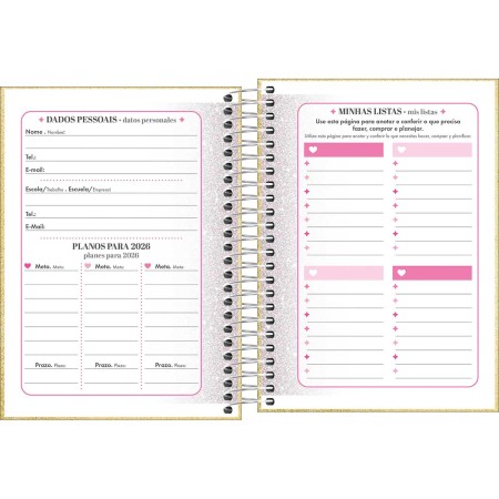 Foto ilustrativa Agenda Espiral Diária 11,7 x 16,4 cm Shine 2026