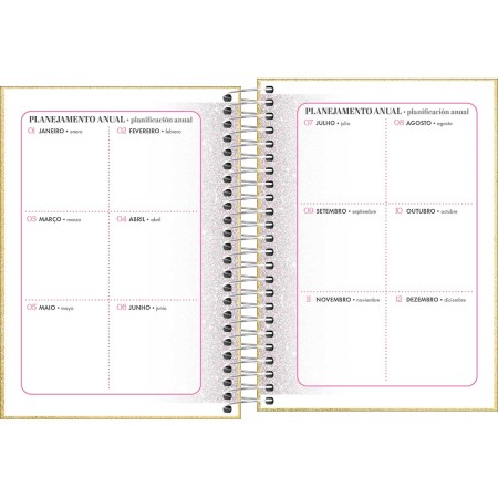 Foto ilustrativa Agenda Espiral Diária 11,7 x 16,4 cm Shine 2026