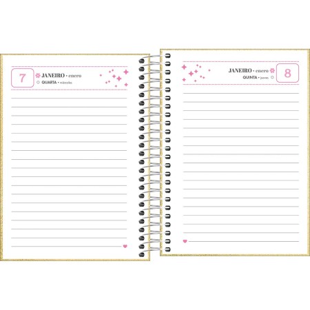 Foto ilustrativa Agenda Espiral Diária 11,7 x 16,4 cm Shine 2026