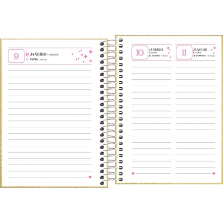 Foto ilustrativa Agenda Espiral Diária 11,7 x 16,4 cm Shine 2026