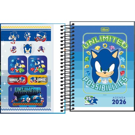 Foto ilustrativa Agenda Espiral Diária 11,7 x 16,4 cm Sonic 2026