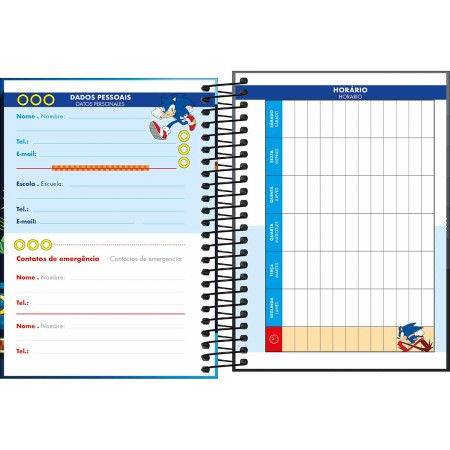 Foto ilustrativa Agenda Espiral Diária 11,7 x 16,4 cm Sonic 2026
