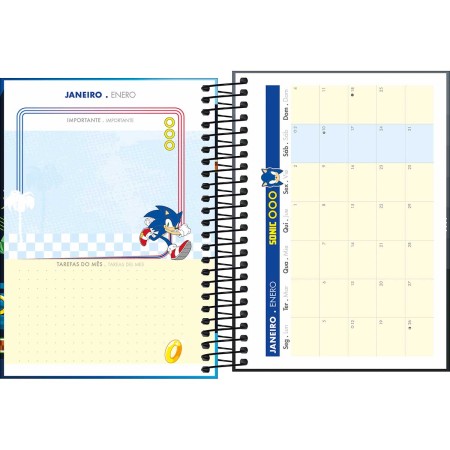 Foto ilustrativa Agenda Espiral Diária 11,7 x 16,4 cm Sonic 2026