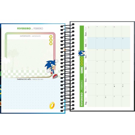 Foto ilustrativa Agenda Espiral Diária 11,7 x 16,4 cm Sonic 2026