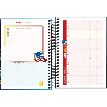 Foto ilustrativa Agenda Espiral Diária 11,7 x 16,4 cm Sonic 2026