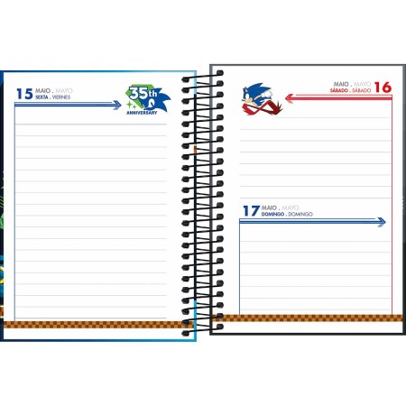 Foto ilustrativa Agenda Espiral Diária 11,7 x 16,4 cm Sonic 2026