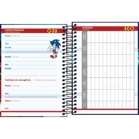 Foto ilustrativa Agenda Espiral Diária 11,7 x 16,4 cm Sonic 2027