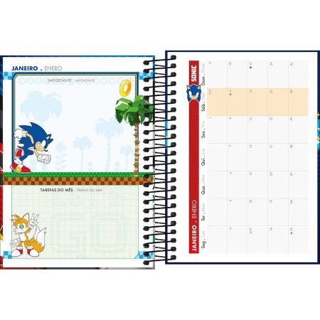 Foto ilustrativa Agenda Espiral Diária 11,7 x 16,4 cm Sonic 2027