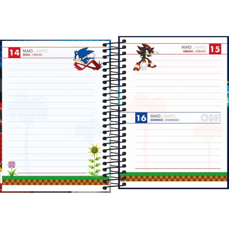 Foto ilustrativa Agenda Espiral Diária 11,7 x 16,4 cm Sonic 2027