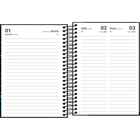 Foto ilustrativa Agenda Espiral Diária 11,7 x 16,4 cm Spice Masculina 2027