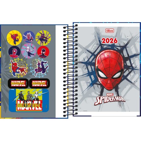 Foto ilustrativa Agenda Espiral Diária 11,7 x 16,4 cm Spider-Man 2026