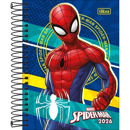 Foto ilustrativa Agenda Espiral Diária 11,7 x 16,4 cm Spider-Man 2026