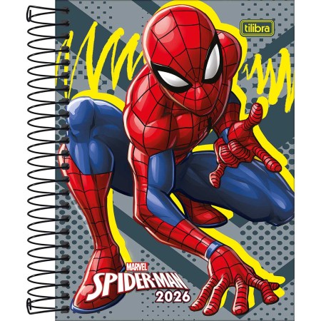 Foto ilustrativa Agenda Espiral Diária 11,7 x 16,4 cm Spider-Man 2026