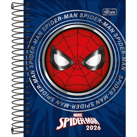 Foto ilustrativa Agenda Espiral Diária 11,7 x 16,4 cm Spider-Man 2026