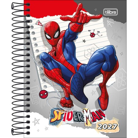 Foto ilustrativa Agenda Espiral Diária 11,7 x 16,4 cm Spider-Man 2027