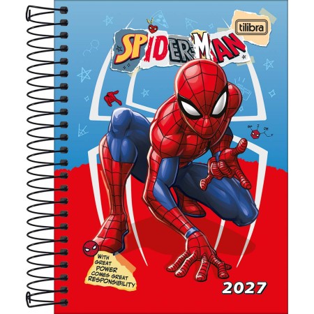 Foto ilustrativa Agenda Espiral Diária 11,7 x 16,4 cm Spider-Man 2027