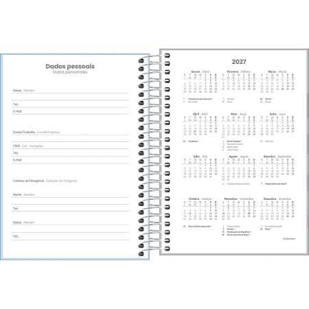 Foto ilustrativa Agenda Espiral Diária 11,7 x 16,4 cm Zip Colors 2027