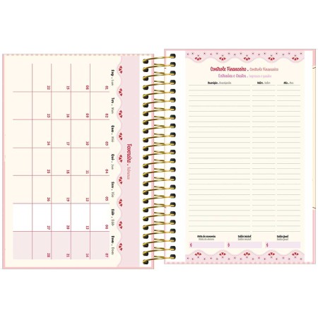 Foto ilustrativa Agenda Espiral Diária 12,9 x 18,7 cm Amarena 2027
