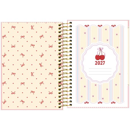Foto ilustrativa Agenda Espiral Diária 12,9 x 18,7 cm Amarena 2027