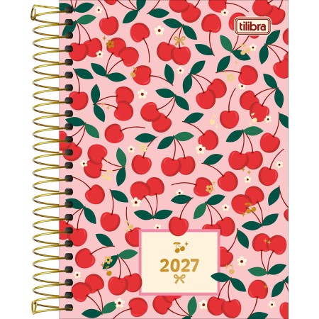 Foto ilustrativa Agenda Espiral Diária 12,9 x 18,7 cm Amarena 2027