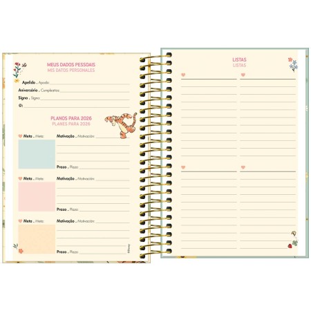 Foto ilustrativa Agenda Espiral Diária 12,9 x 18,7 cm Pooh 2026