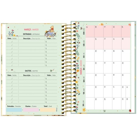 Foto ilustrativa Agenda Espiral Diária 12,9 x 18,7 cm Pooh 2026