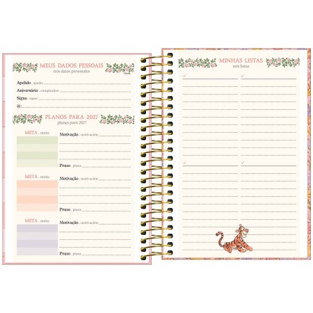 Foto ilustrativa Agenda Espiral Diária 12,9 x 18,7 cm Pooh 2027