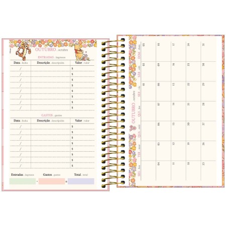 Foto ilustrativa Agenda Espiral Diária 12,9 x 18,7 cm Pooh 2027