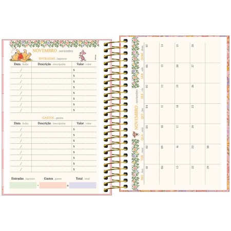 Foto ilustrativa Agenda Espiral Diária 12,9 x 18,7 cm Pooh 2027