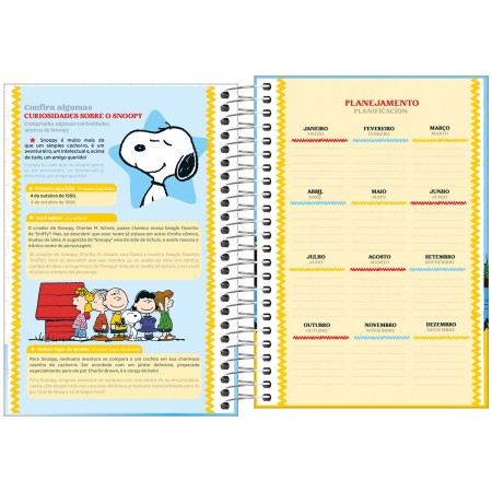 Foto ilustrativa Agenda Espiral Diária 12,9 x 18,7 cm Snoopy 2026