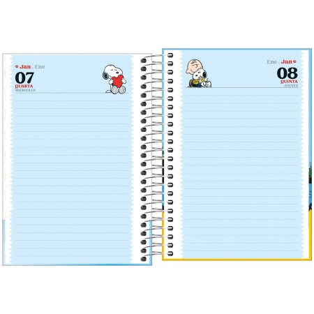 Foto ilustrativa Agenda Espiral Diária 12,9 x 18,7 cm Snoopy 2026