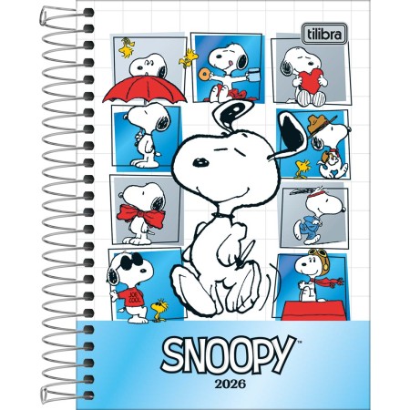 Foto ilustrativa Agenda Espiral Diária 12,9 x 18,7 cm Snoopy 2026