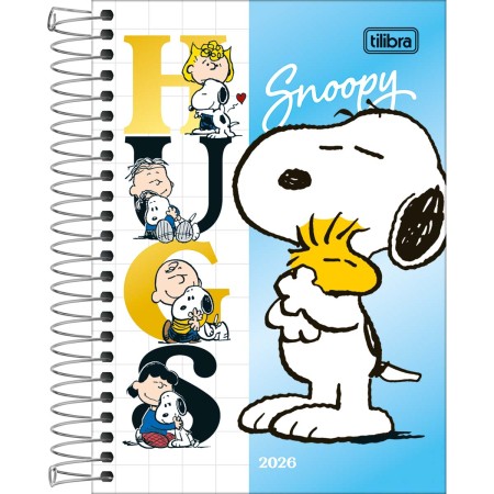 Foto ilustrativa Agenda Espiral Diária 12,9 x 18,7 cm Snoopy 2026