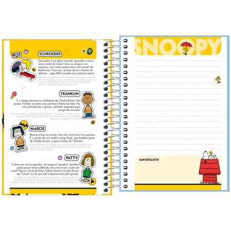 Foto ilustrativa Agenda Espiral Diária 12,9 x 18,7 cm Snoopy 2027