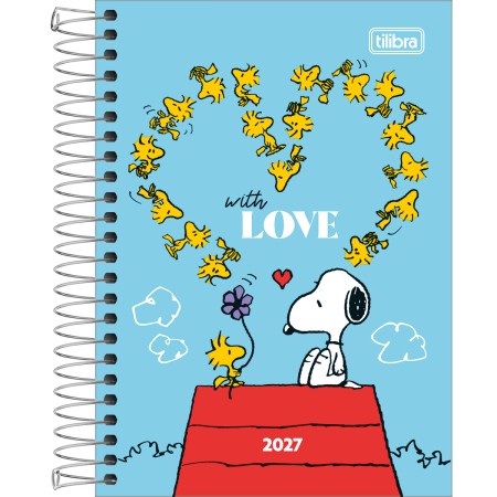 Foto ilustrativa Agenda Espiral Diária 12,9 x 18,7 cm Snoopy 2027