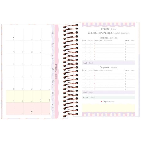 Foto ilustrativa Agenda Espiral Diária 12,9 x 18,7 cm Soho 2026