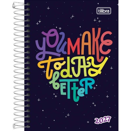 Foto ilustrativa Agenda Espiral Diária 12,9 x 18,7 cm Spice Feminina 2027