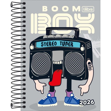 Foto ilustrativa Agenda Espiral Diária 12,9 x 18,7 cm Spice Masculina 2026