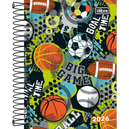 Foto ilustrativa Agenda Espiral Diária 12,9 x 18,7 cm Spice Masculina 2026