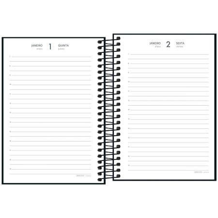 Foto ilustrativa Agenda Espiral Diária 12,9 x 18,7 cm Spice Preta 2026
