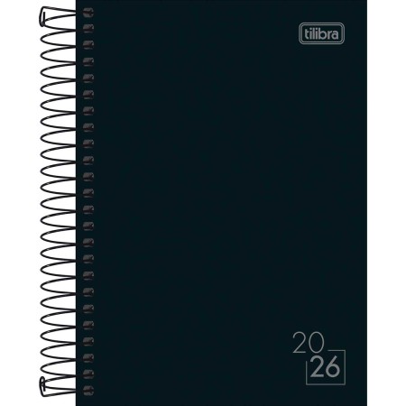 Foto ilustrativa Agenda Espiral Diária 12,9 x 18,7 cm Spice Preta 2026