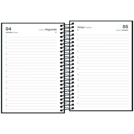 Foto ilustrativa Agenda Espiral Diária 12,9 x 18,7 cm Spice Preta 2027