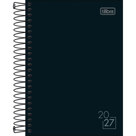 Foto ilustrativa Agenda Espiral Diária 12,9 x 18,7 cm Spice Preta 2027