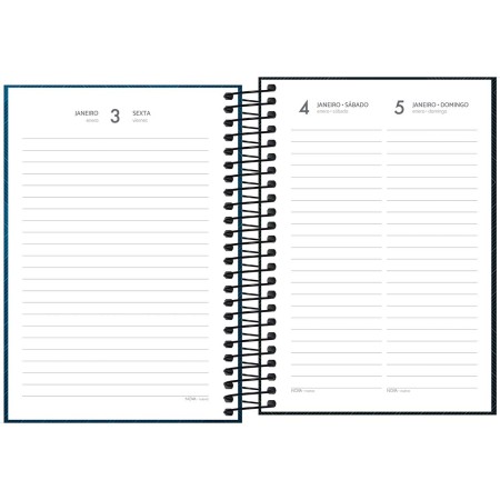 Foto ilustrativa Agenda Espiral Diária 12,9 x 18,7 cm Zip 2026