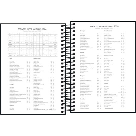 Foto ilustrativa Agenda Espiral Diária 14,0 cm x 20,0 cm cm Spice Preta 2026