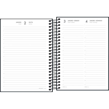 Foto ilustrativa Agenda Espiral Diária 14,0 cm x 20,0 cm cm Spice Preta 2026